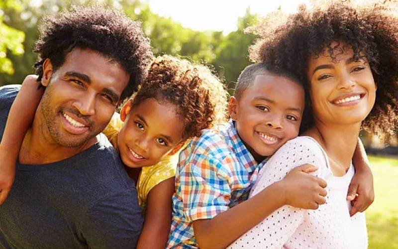 Smiling African family